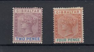 Gibraltar QV 1898 2d/4d SG41/43 MH J6725