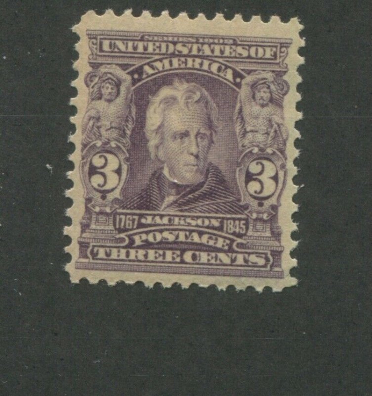 1901 United States Andrew Jackson 3 Cent Postage Stamp #302 Mint Never Hinged VF