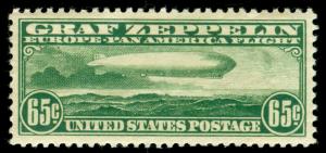 MOMEN: US STAMPS #C13 GRAF ZEPPELIN MINT OG H XF