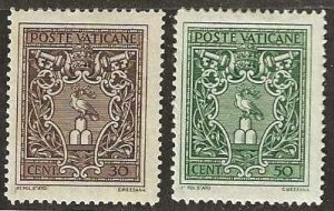 Vatican 92-93,  mint,  hinge remnants. 1945. (V26)