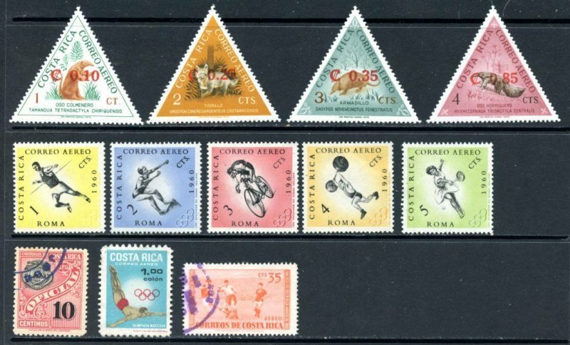 COSTA RICA - 46 Stamps Reg, Official, Air Post all good condition.