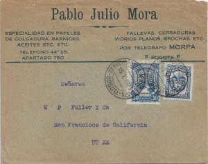Bogota, Colombia to San Francisco, Ca 1925 SCADTA Airmail (53795)