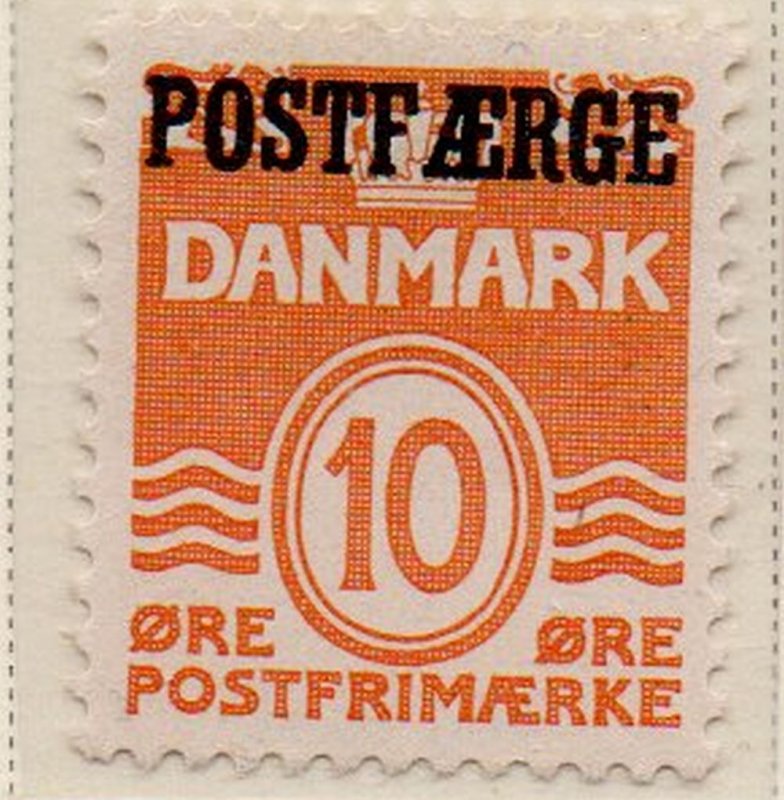 Denmark Sc Q16 1936 10 ore yellow orange Post Faerge overprint stamp mint NH