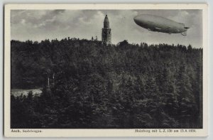 Germany 1941 Graf Zeppelin II Over Hainburg Feldpost Postcard Bad Elster CDS