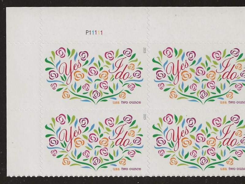 Catalog # 5001 Plate Block of 4 Love Yes We Do Two Ounce Rate