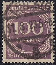 Germany #229  100M Numerial, Violet, Stamp used XF