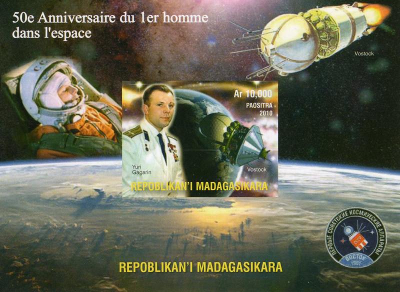 Madagascar 2010 Yuri Gagarin 50th.Anniv.Space SS (1) Imperforated  MNH VF