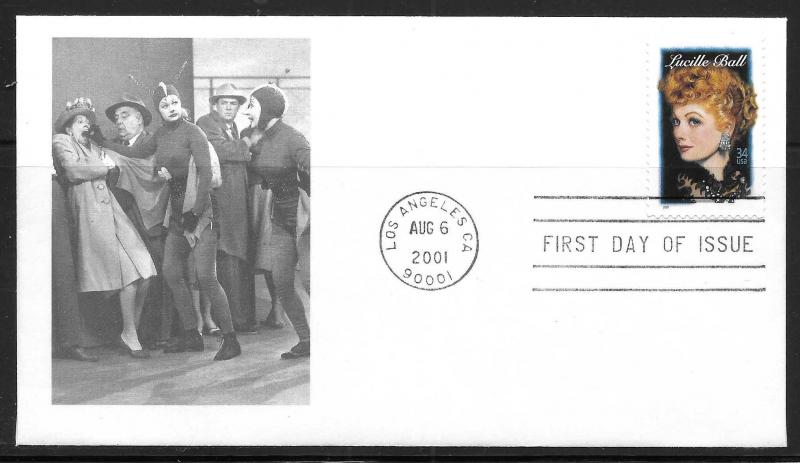 United States 3523 Lucille Ball I Love Lucy Jet Boy Cachet FDC (LB8)