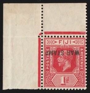 FIJI 1915 'WAR STAMP' on KGV 1d, error INVERTED. MNH **. with CERTIFICATE.