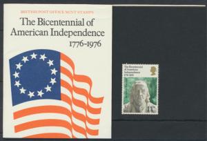 GB Presentation Pack 80 - American Bi-Centenary 1976 - SG 1005 SC# 785 SPECIAL