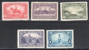 Canada #223 to 227 MINT VF LH C$160.00
