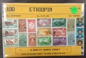 {BJ Stamps} ETHIOPIA, (Minkus) Packet of 100, all different. Mixed condition.