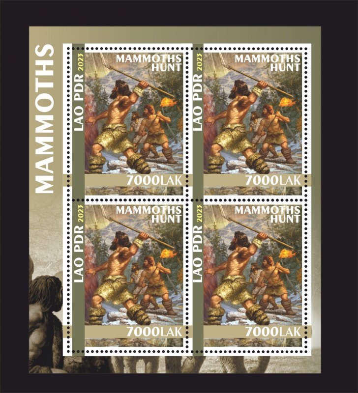 Stamps.Prehistoric Fauna Mammoths 2023 6 sheets perforated NEW