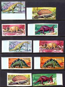 Fujeira MI252-MI261 Dinosaurs Imperfs MNH VF