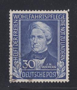 Germany Sc B313 used 1949 30pf + 15pf Wichern Semi-Postal