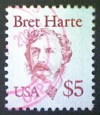 United States, Scott#2196, used(o), 1987, Bret Harte, $5, copper red