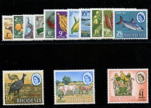 Rhodesia 1966 QEII Pictorials set complete superb MNH. SG 374-387. Sc 223-236.