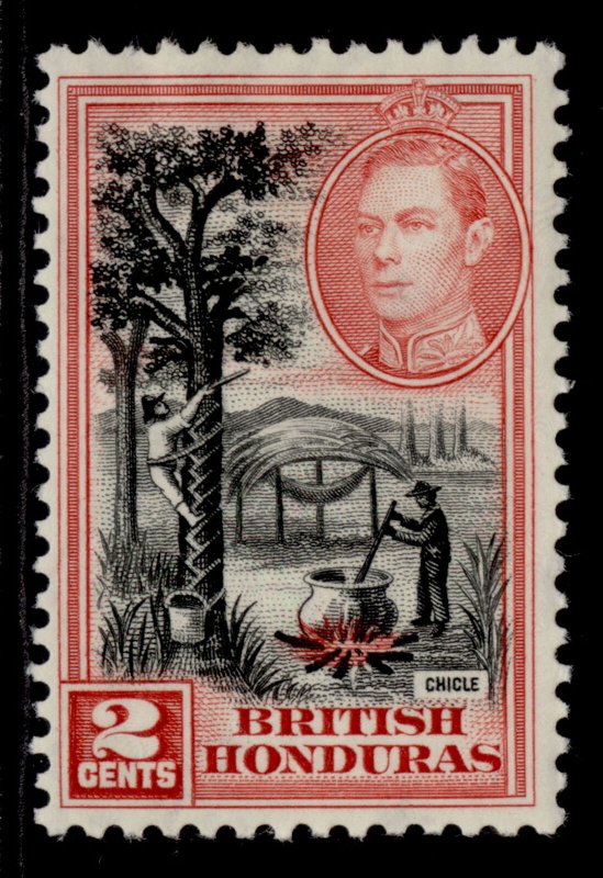 BRITISH HONDURAS GVI SG151, 2c black & scarlet, M MINT.