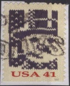 US 4209 (used on paper) 41¢ Christmas, snowman (2007)