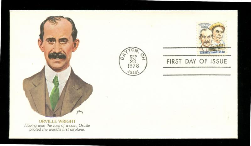 US C91 UA 31c Air Mail Wright Brothers Fleetwood