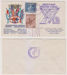 EL SALVADOR 1943 FF COVER SAN SALVADOR-TEGUCIGALPA, HONDURAS by TACA Muller 64 