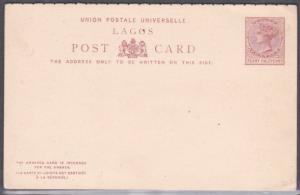 LAGOS NIGERIA QV 1½d + 1½d reply postcard fine unused........................716