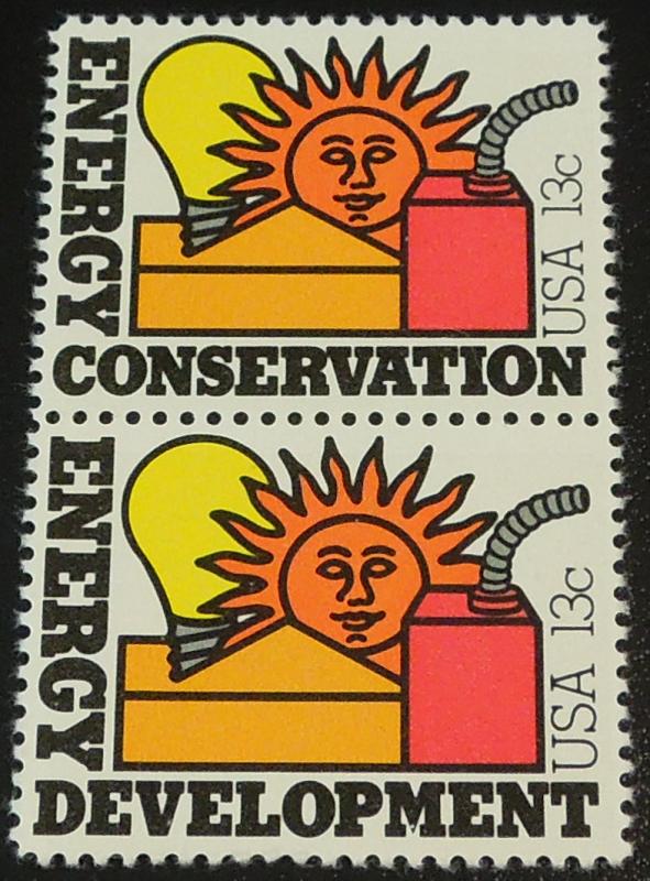 1977 13c Energy Conservation Development Scott 1723-1724 MNH