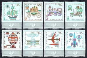 Bulgaria C112-C119, C120, MNH. Mi 1878-1885, Bl.24. Means of Communications,1969