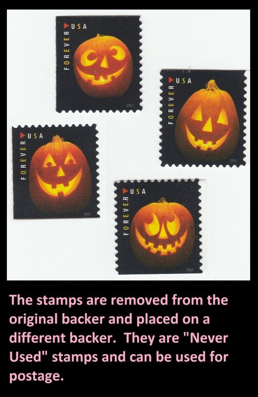 US 5137-5140 Halloween Jack-O’-Lanterns forever set (4 stamps) NH 2016