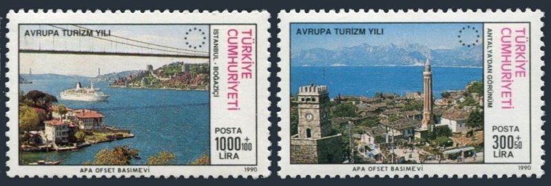 Turkey B229-B230, MNH. Mi 2884-85. European Tourism Year 1990. Antalya,Istanbul