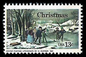 PCBstamps   US #1703 13c Christmas-Winter Pastime, MNH, (24)