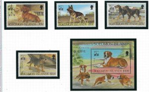 Solomon Is 767-71 MNH 1994 Dogs