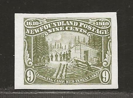 NEWFOUNDLAND  SC# 94TC  TRADE SAMPLE PROOF IN OLIVE GREEN  VFMNH