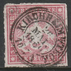 Wurttemberg 1865 Sc 42 used Kirchheim CDS