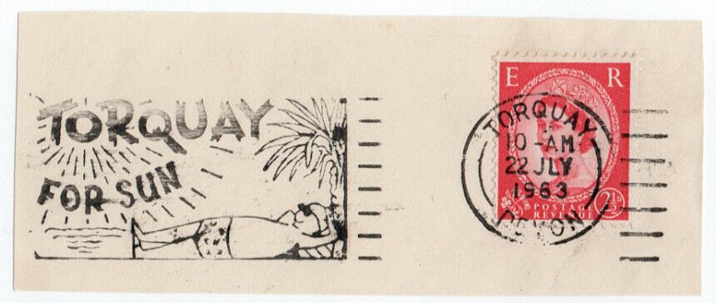 (I.B) Elizabeth II Postal : Slogan Postmark (Torquay For Sun)