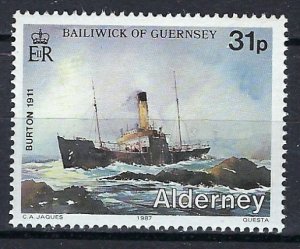 Guernsey Alderney 35 MNH 1987 Ship (ak1865)