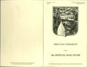 O146A 10c OFFICIL  FIRST DAY CEREMONY PROGRAM  --ONLY 250 PRINTED!!