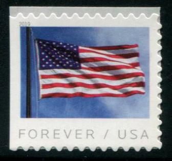 5344 US (55c) Windblown Flag SA, MNH bklt sgl on original backing paper