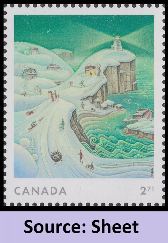 Canada 3403c Holiday Winter Scenes Coastal 2.71 single (from sheet