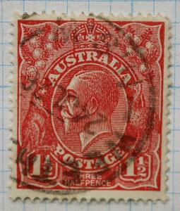 Australia sc#63 scarlet rose wmk 11 1 1/2d perf p14 uncatalogued unlisted combo