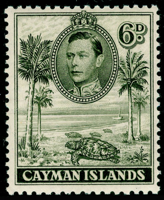 CAYMAN ISLANDS SG122, 6d olive-green, NH MINT. Cat £15.