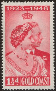 Gold Coast 1948 1½d scarlet Silver Wedding SG 147 unused