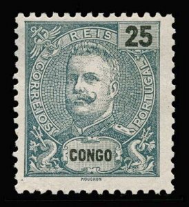 PORTUGUESE CONGO Scott #19 1898 King Carlos unused, HR, two small thin spots