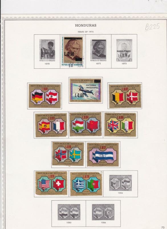 honduras issues of 1975/76 stamps sheet ref 17796