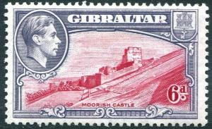 GIBRALTAR-1938 6d Carmine & Grey-Violet Perf 13½ Sg 126 MOUNTED MINT V30246