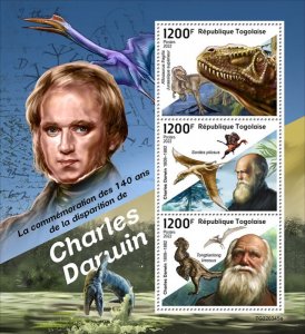 TOGO - 2022 - Charles Darwin - Perf 3v Sheet - Mint Never Hinged