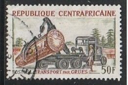 1975 Central African Rep - Sc 242 - used VF - 1 single - Crane lifting log