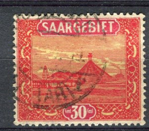 GERMANY; SAARLAND 1922 early Landscapes issue fine used 30c. fair