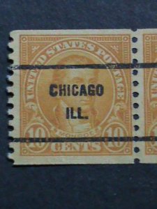 ​UNITED STATES 1923 SC#603  99 YEARS OLD STAMP-MONROE-PRECANCEL BLOCK VF
