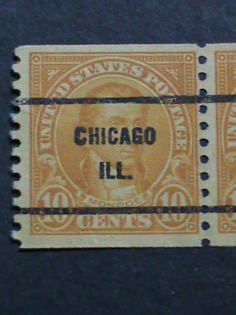 ​UNITED STATES 1923 SC#603  99 YEARS OLD STAMP-MONROE-PRECANCEL BLOCK VF